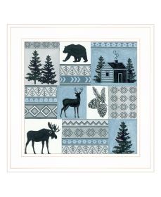 "Cabin in the Woods" by Deb Strain, Ready to Hang Framed Print, White Frame