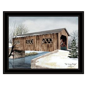 "The Kissing Bridge" by Billy Jacobs, Ready to Hang Framed Print, Black Frame