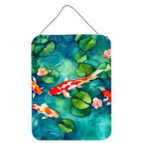 NEW Koi Fish Wall or Door Hanging Prints Aluminum Metal Sign Kitchen Wall Bar Bathroom Plaque Home Decor Front Door Plaque, 12x16, Multicolor