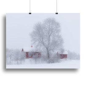 Winter Idyll Canvas Print or Poster (Type: Standard Framed Canvas Print, size: 12" x 8" / 30cm x 20cm (approx))