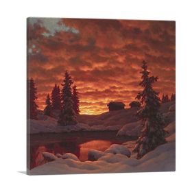 Sunset 1923 (Type: Standard Framed Canvas Print, size: 12" x 12" / 30cm x 30cm (approx))