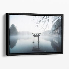 Japan Floating Framed Canvas (Color: Black, size: 40" x 26" / 100cm x 65cm (approx))