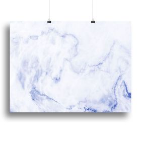 Abstract blue marble patterned Canvas Print or Poster (Type: Poster Print, size: 32" x 24" / 80cm x 60cm (approx))