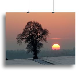 Winter Sunset Canvas Print or Poster (Type: Standard Framed Canvas Print, size: 32" x 24" / 80cm x 60cm (approx))