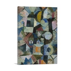 Composition with the Yellow Half-Moon and the Y 1918 (Type: Standard Framed Canvas Print, size: 12" x 8" / 30cm x 20cm (approx))