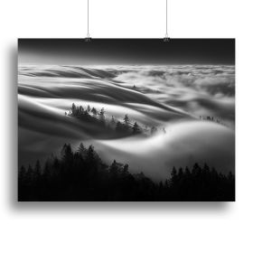 Clouds Above A Forest Canvas Print or Poster (Type: Standard Framed Canvas Print, size: 28" x 20" / 70cm x 50cm (approx))