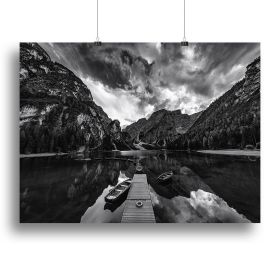 Braies' Shades Of Grey Canvas Print or Poster (Type: Standard Framed Canvas Print, size: 40" x 26" / 100cm x 65cm (approx))