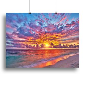 Colorful sunset over ocean on Maldives Canvas Print or Poster (Type: Poster Print, size: 16" x 12" / 42cm x 30cm (approx))