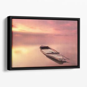 The Boat Floating Framed Canvas (Color: Black, size: 40" x 26" / 100cm x 65cm (approx))