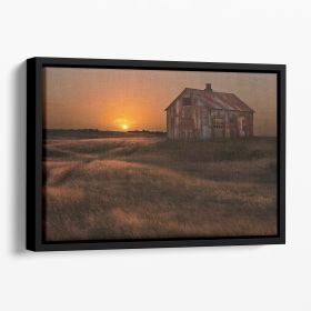 September Sun Floating Framed Canvas (Color: Black, size: 16" x 12" / 42cm x 30cm (approx))