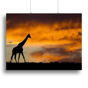 Idyllic african wildlife silhouette Canvas Print or Poster (Type: Poster Print, size: 24" x 16" / 60cm x 40cm (approx))