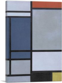Composition with Red, Blue, Black, Yellow, and Gray 1921 (Type: Standard Framed Canvas Print, size: 32" x 24" / 80cm x 60cm (approx))