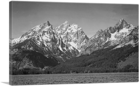 Snow Covered Peaks - Grand Teton National Park - Wyoming (Type: Standard Framed Canvas Print, size: 28" x 20" / 70cm x 50cm (approx))