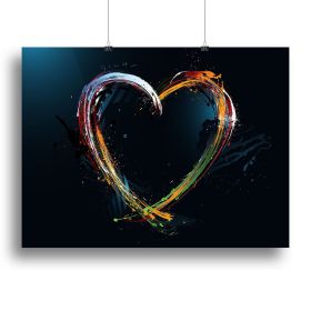 Colourful Love Heart Canvas Print or Poster (Type: Standard Framed Canvas Print, size: 40" x 26" / 100cm x 65cm (approx))