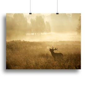 Large red deer stag silhouette in autumn Canvas Print or Poster (Type: Poster Print, size: 16" x 12" / 42cm x 30cm (approx))