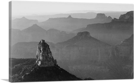 View With Rock Formation - Grand Canyon National Park - Arizona (Type: Standard Framed Canvas Print, size: 24" x 16" / 60cm x 40cm (approx))
