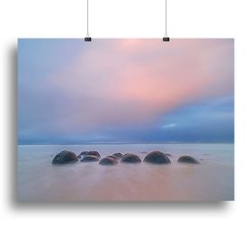 Moeraki Boulders Canvas Print or Poster (Type: Standard Framed Canvas Print, size: 28" x 20" / 70cm x 50cm (approx))